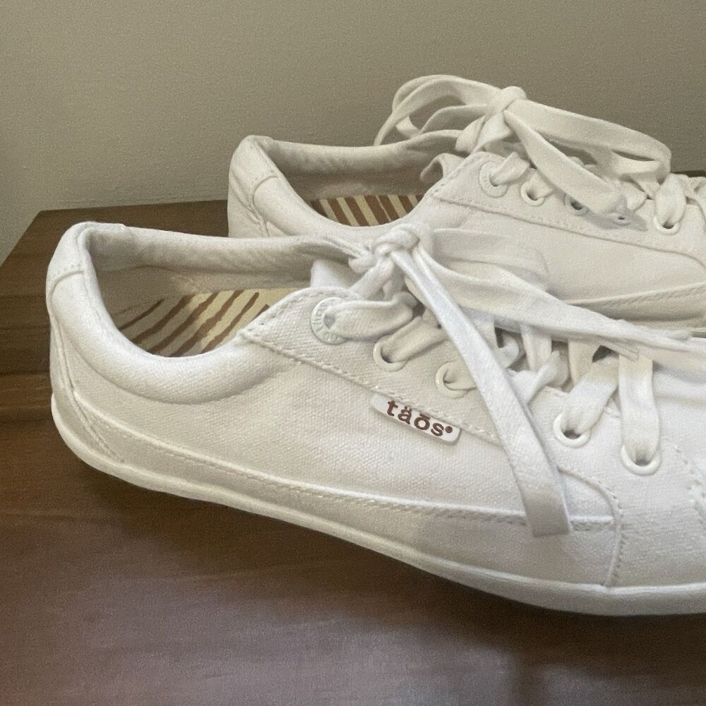 Taos Womens White Moc Star 2 Canvas Casual Sneakers Size 8 Classic Capsule - Picture 2 of 16